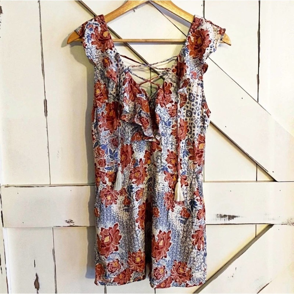KENDALL & KYLIE Floral Tasseled Romper